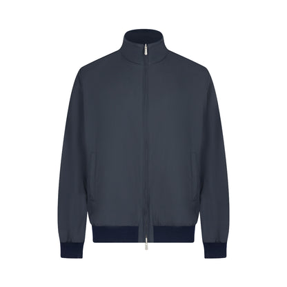 Navy Blue Nylon/Cashmere Reversible Jacket
