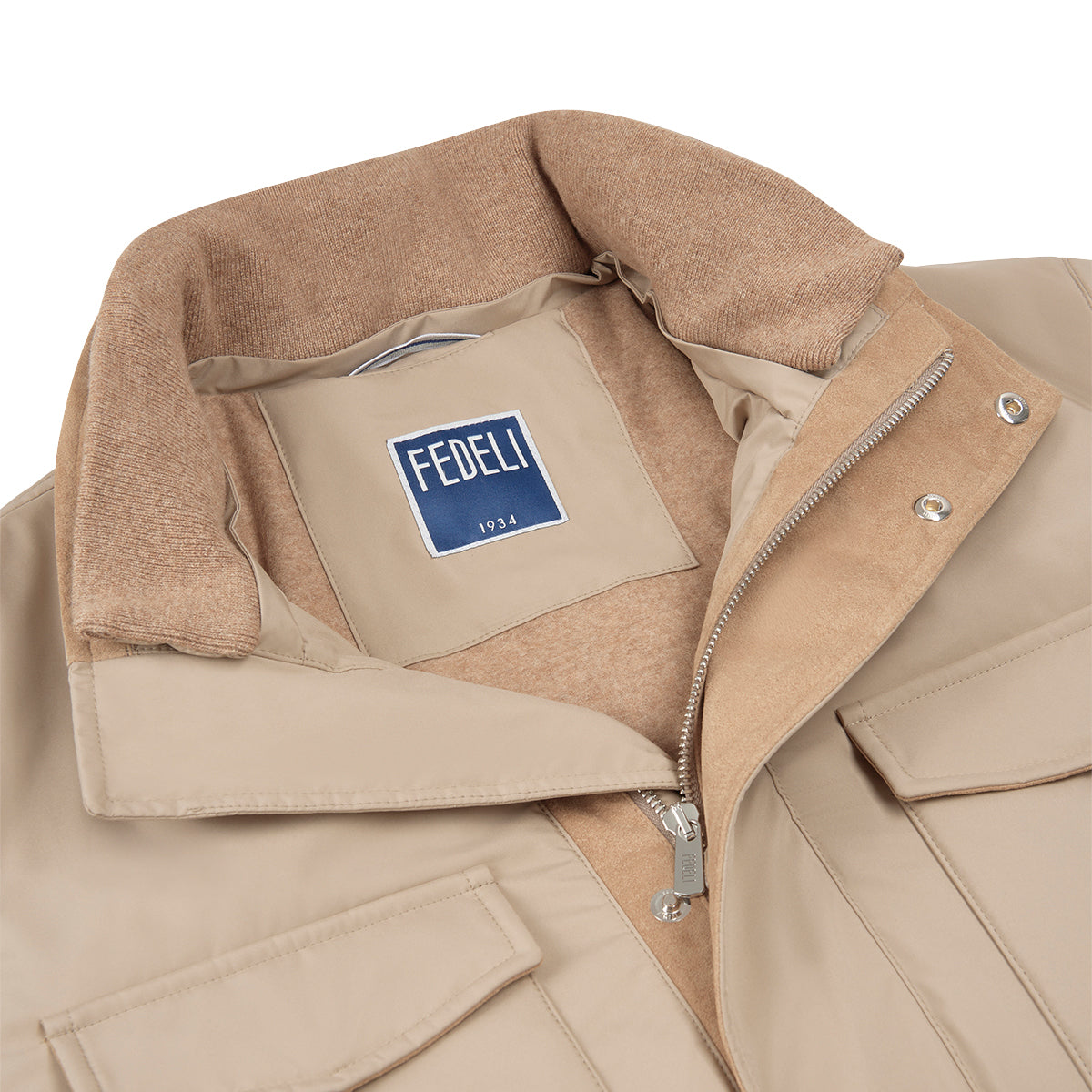Beige Nylon Padded Field Jacket