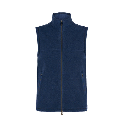 Blue Cashmere Velour Gilet