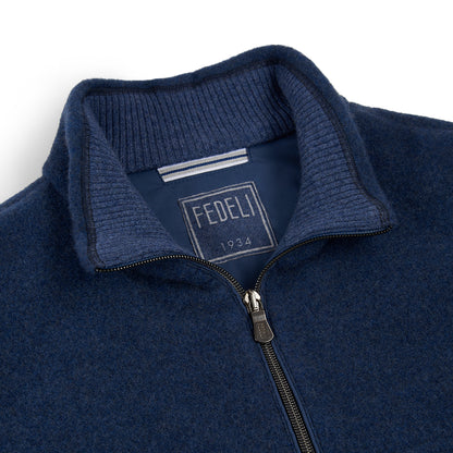 Blue Cashmere Velour Gilet