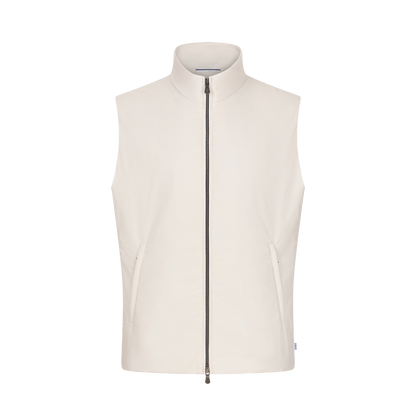 Cream Silk-Padded Nylon Gilet