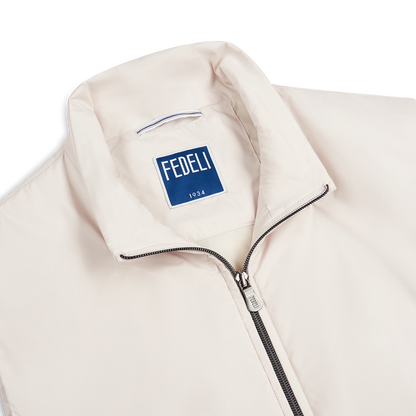 Cream Silk-Padded Nylon Gilet