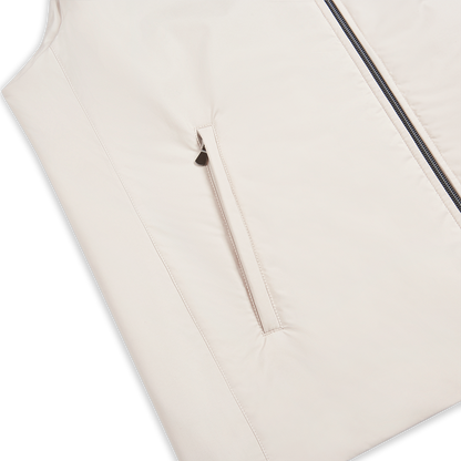 Cream Silk-Padded Nylon Gilet