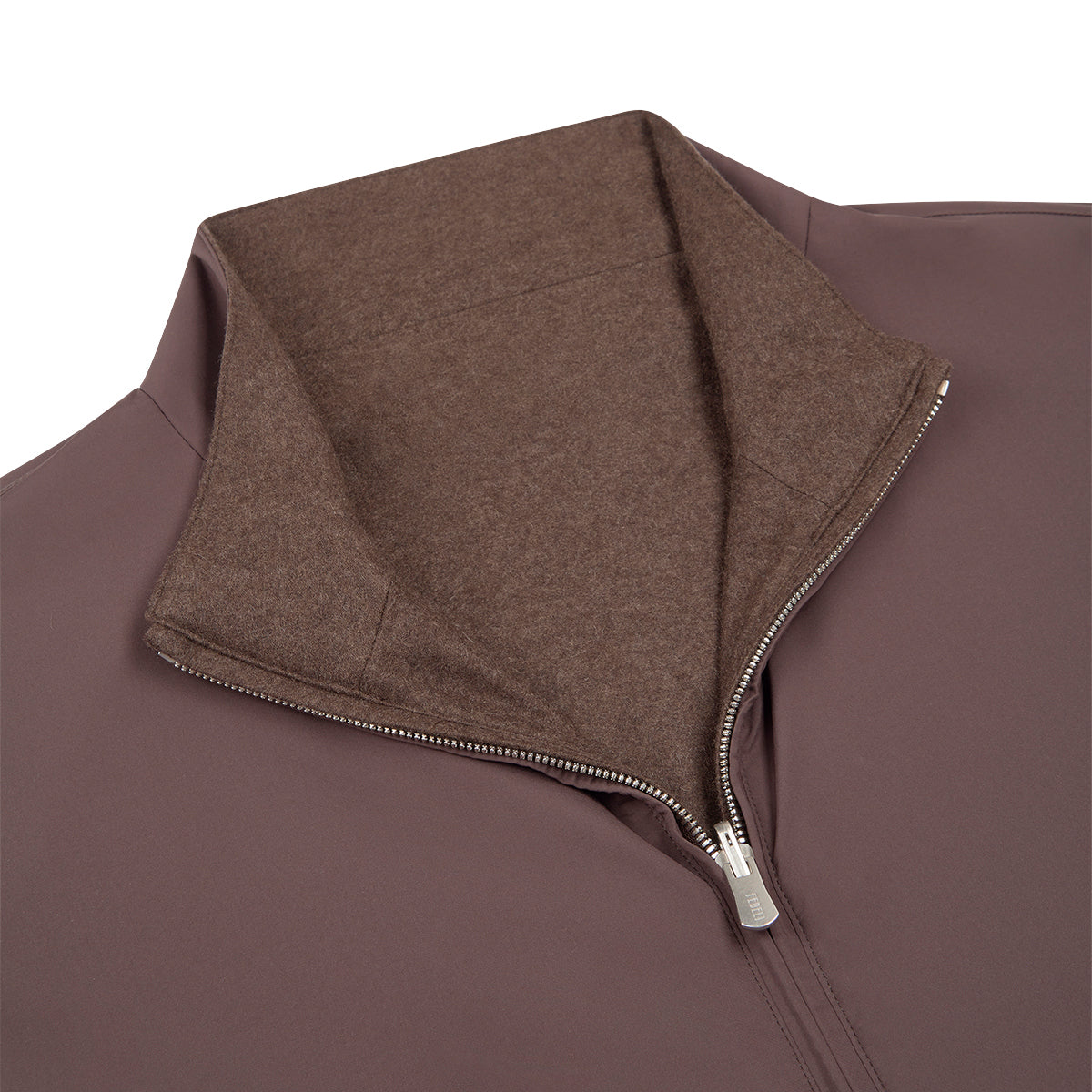 Dark Brown Nylon/Cashmere Reversible Jacket