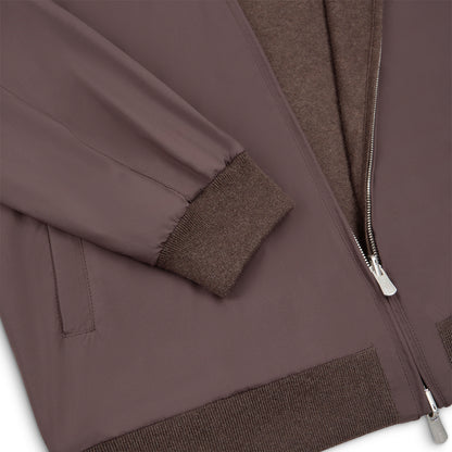 Dark Brown Nylon/Cashmere Reversible Jacket