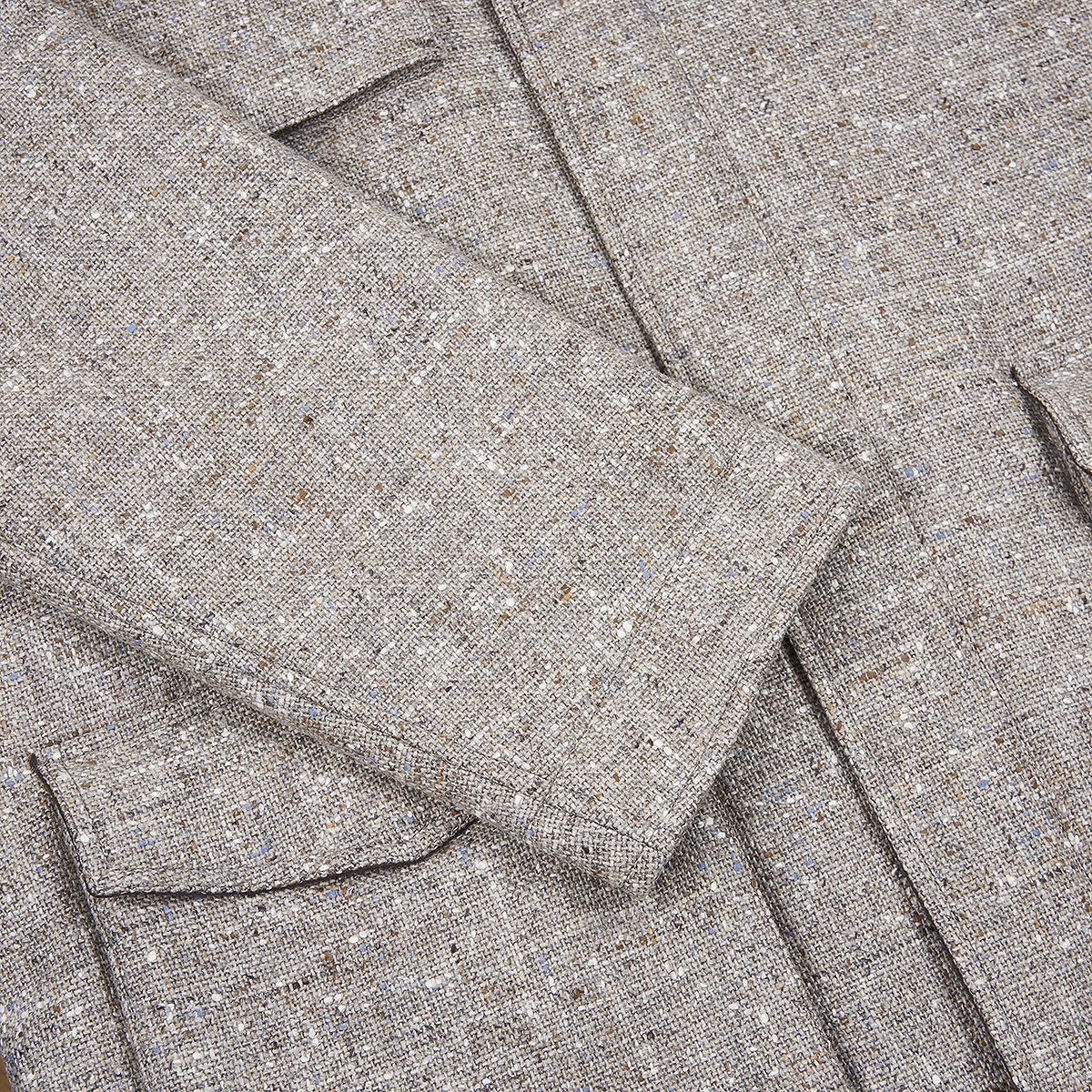 Beige Melange Loro Piana Dream Tweed Field Coat