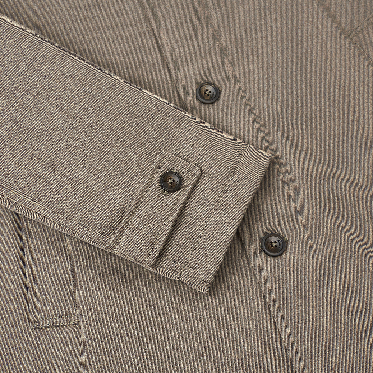 Beige Loro Piana Wool Twill Coat With Shearling Collar
