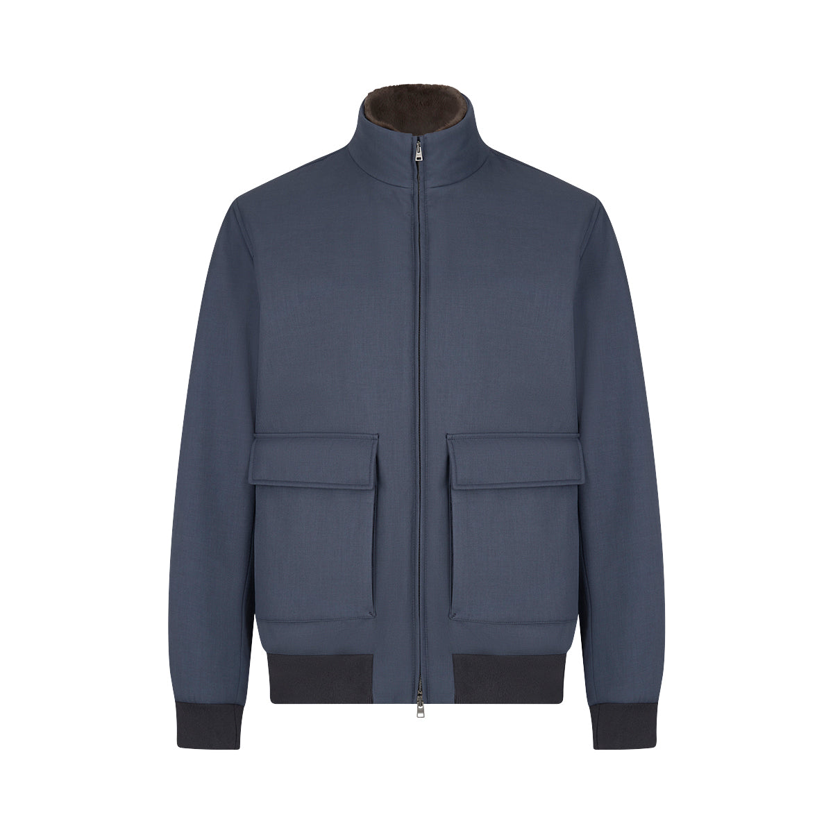 Melange Twill Blouson Navy