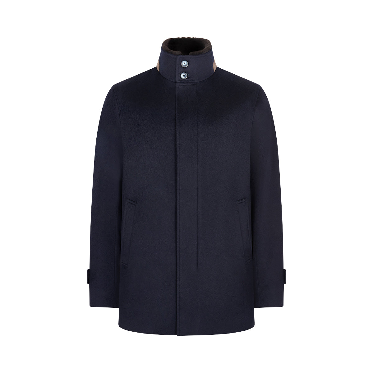 Navy Cashmere Car Coat