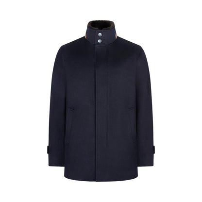 Navy Cashmere Car Coat