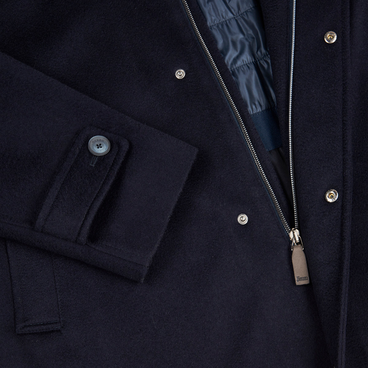 Navy Cashmere Car Coat