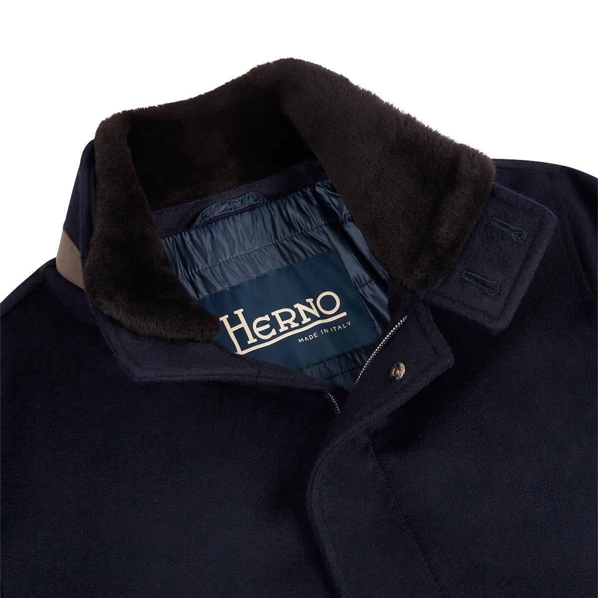 Navy Cashmere Car Coat