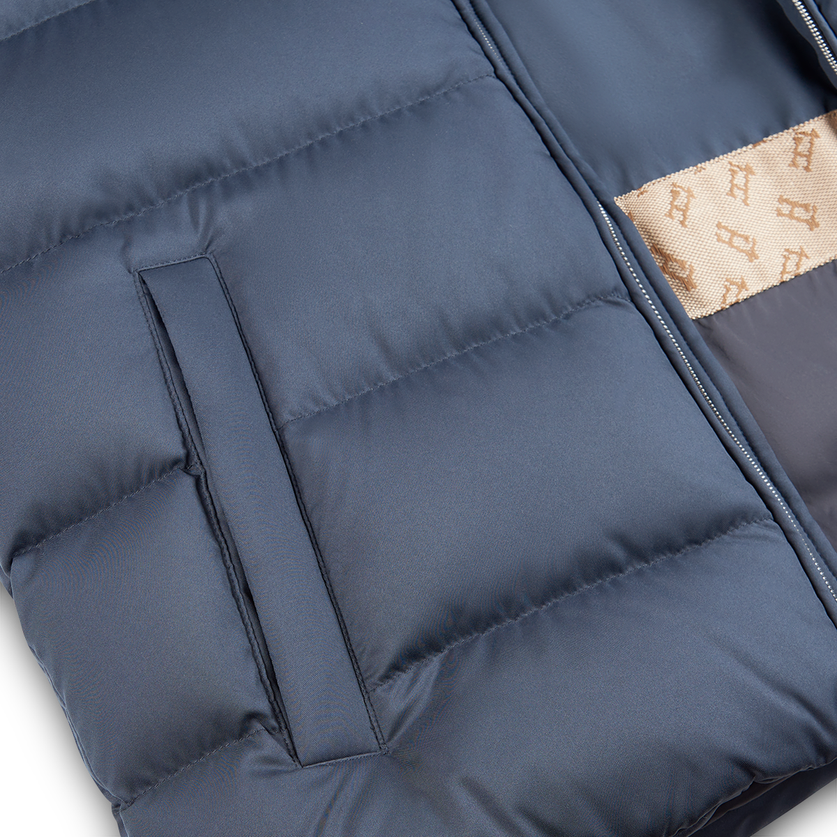 Navy Blue Nylon Polar Tech Padded Gilet