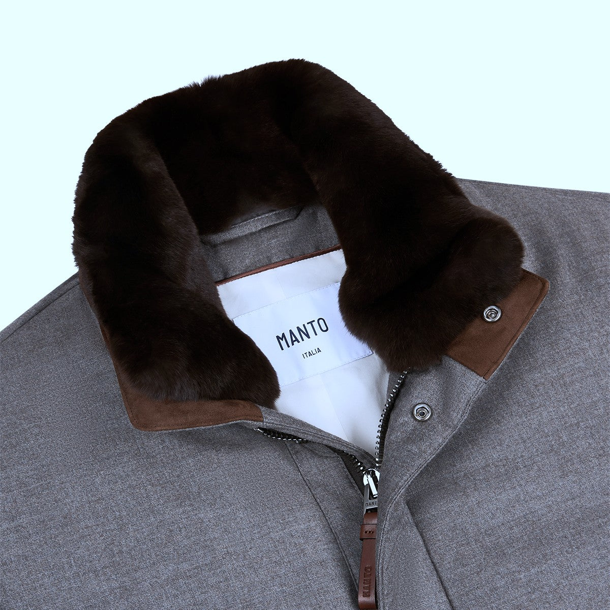 Grey Wool/Silk Blend Car Coat