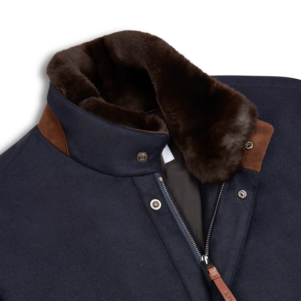 Navy Loro Piana Wool Cashmere Car Coat