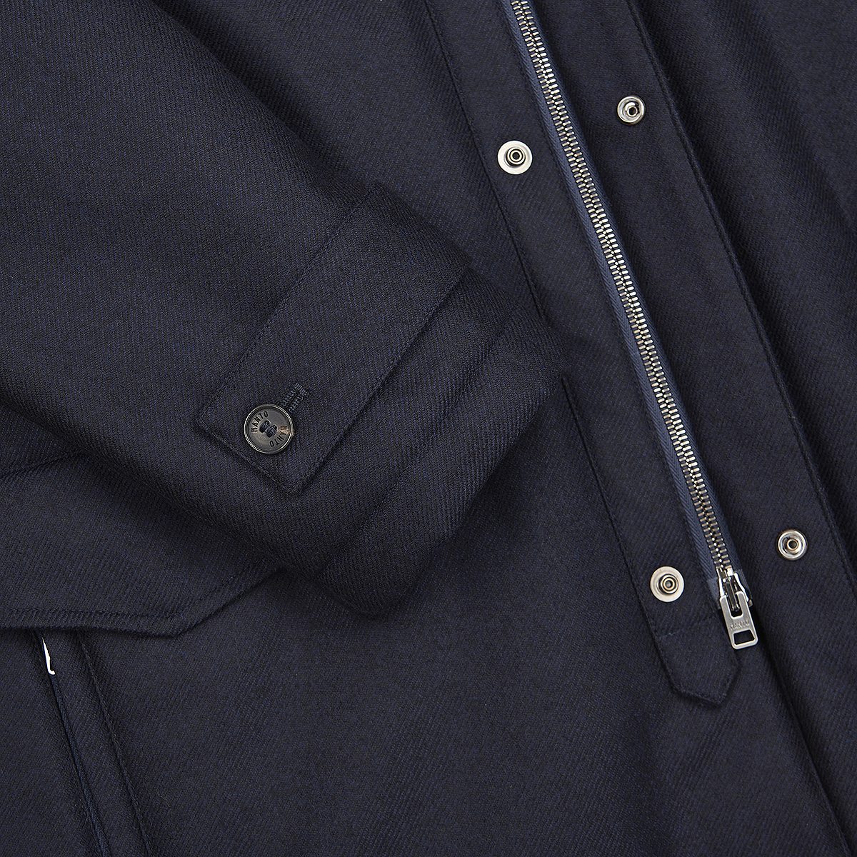 Navy Loro Piana Wool Cashmere Car Coat