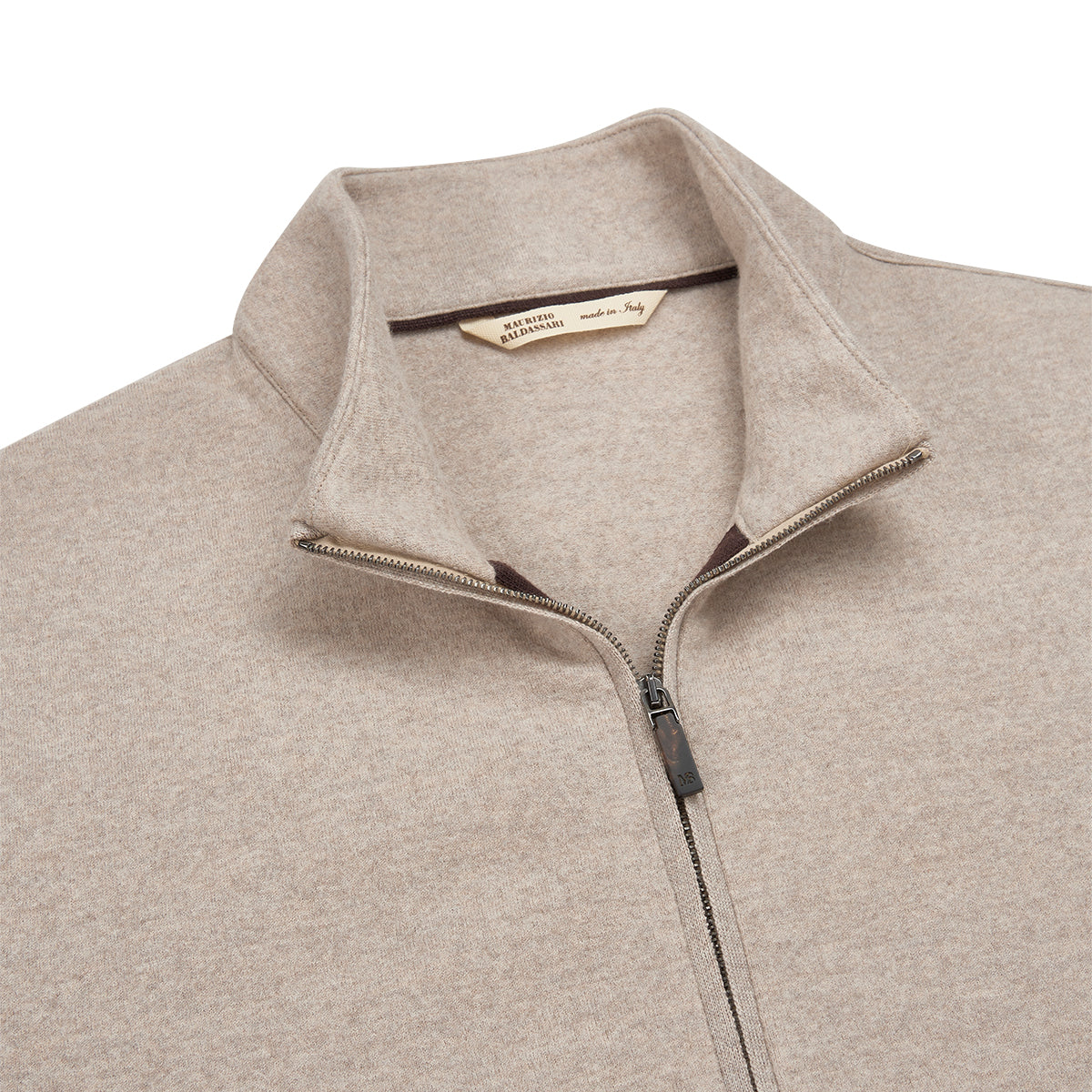 Beige Light Wool Felt Full Zip Blouson
