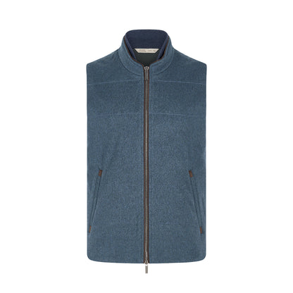 Saxe Blue Cashmere Gilet