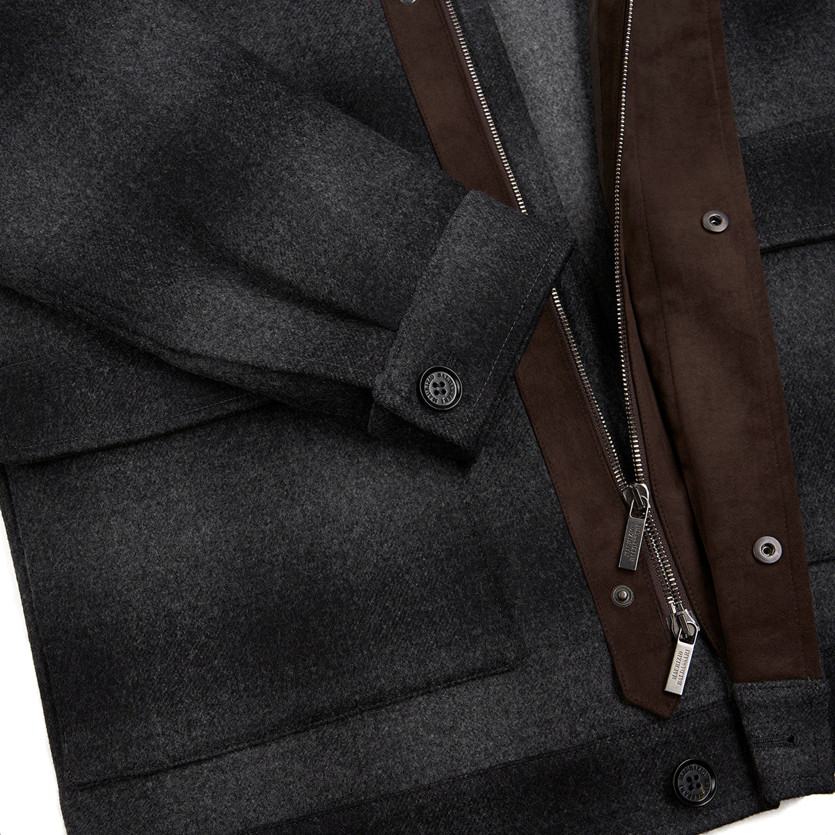 Charcoal Grey Loro Piana Flannel Blouson