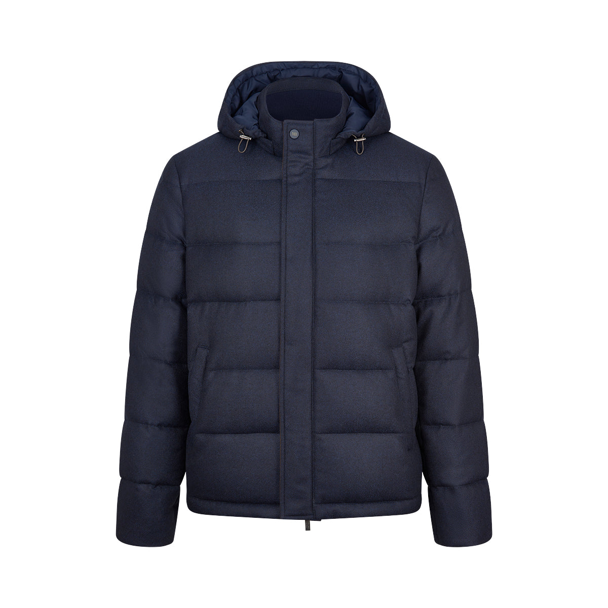Navy Loro Piana Wool/Cashmere Goose Down Padded Bomber Jacket