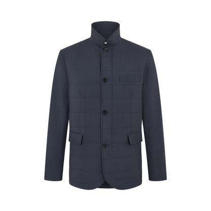 Navy Quilted Nylon Travel Jacket