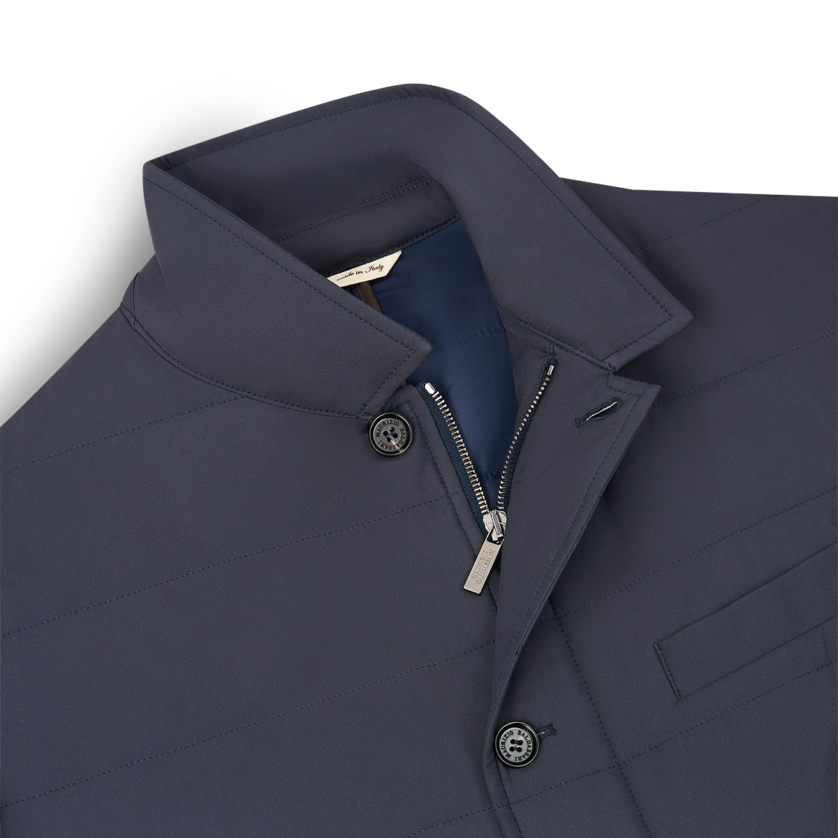 Navy Quilted Nylon Travel Jacket