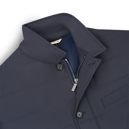 Navy Quilted Nylon Travel Jacket