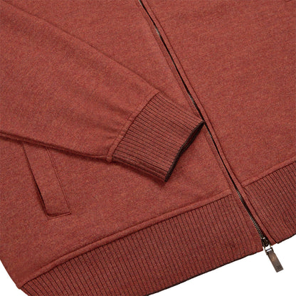 Rust Orange Lightweight Wool Felt Full Zip Blouson