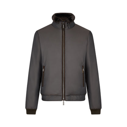 Anthracite Grey Nylon Down Padded Blouson