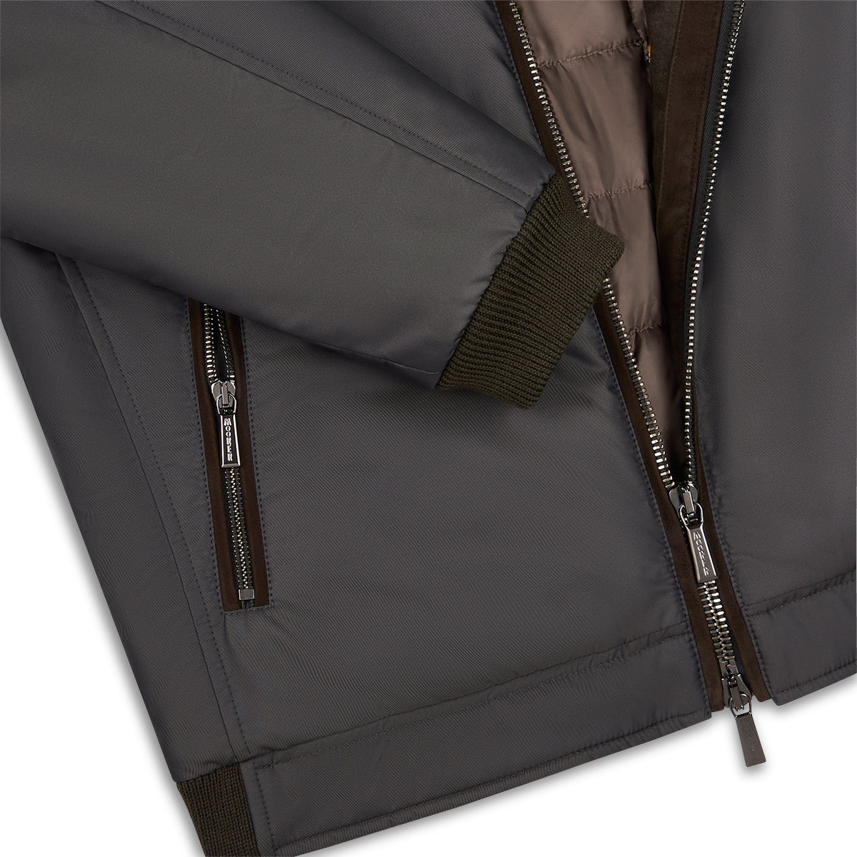 Anthracite Grey Nylon Down Padded Blouson