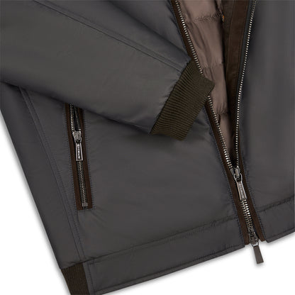 Anthracite Grey Nylon Down Padded Blouson