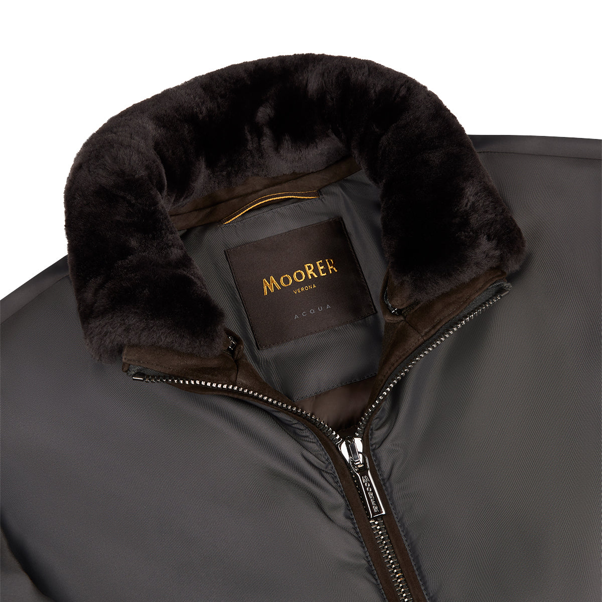Anthracite Grey Nylon Down Padded Blouson
