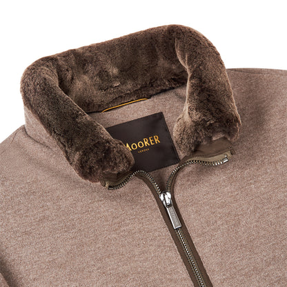 Taupe Beige Wool Cashmere Down Padded Blouson