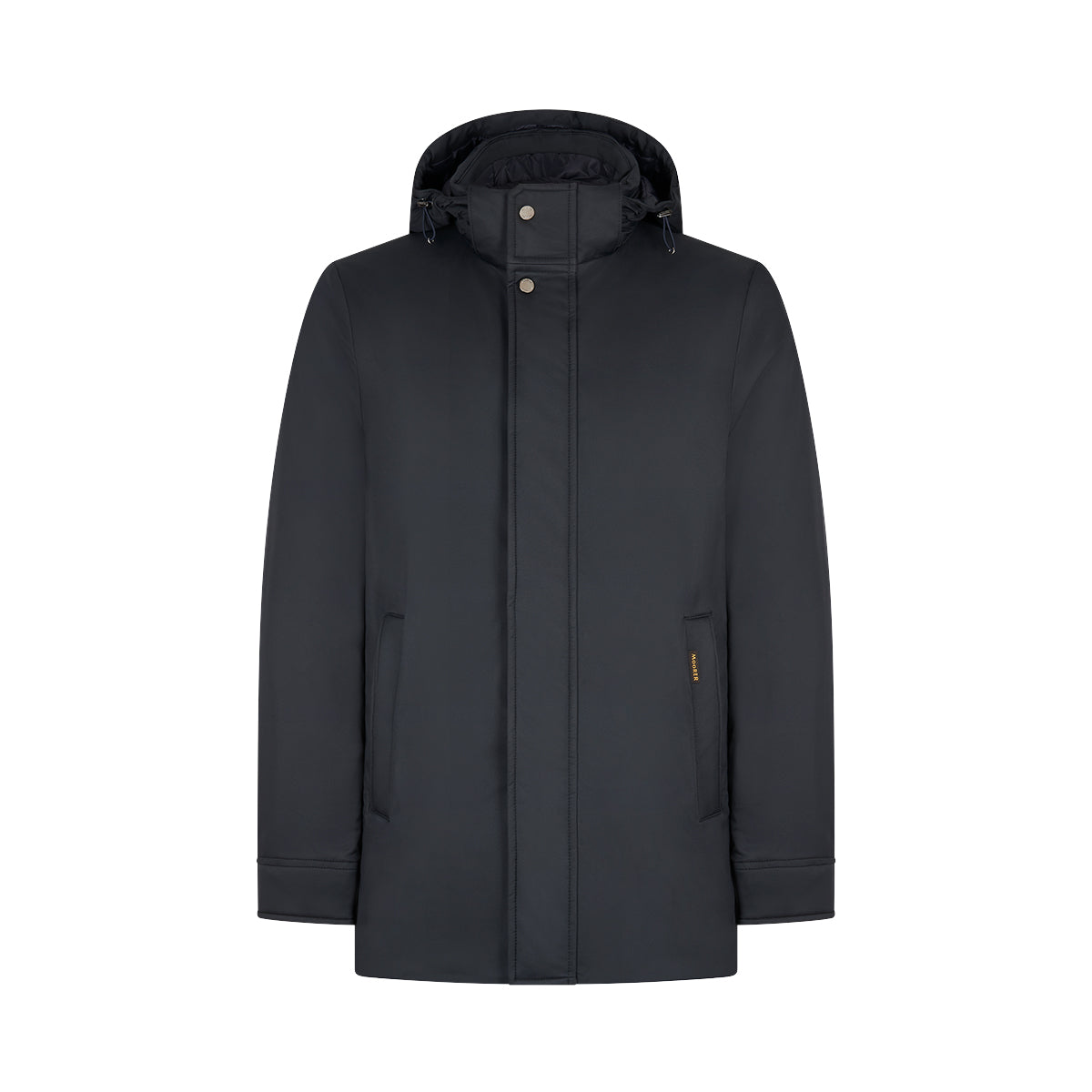 Navy Nylon Hooded Car Coat