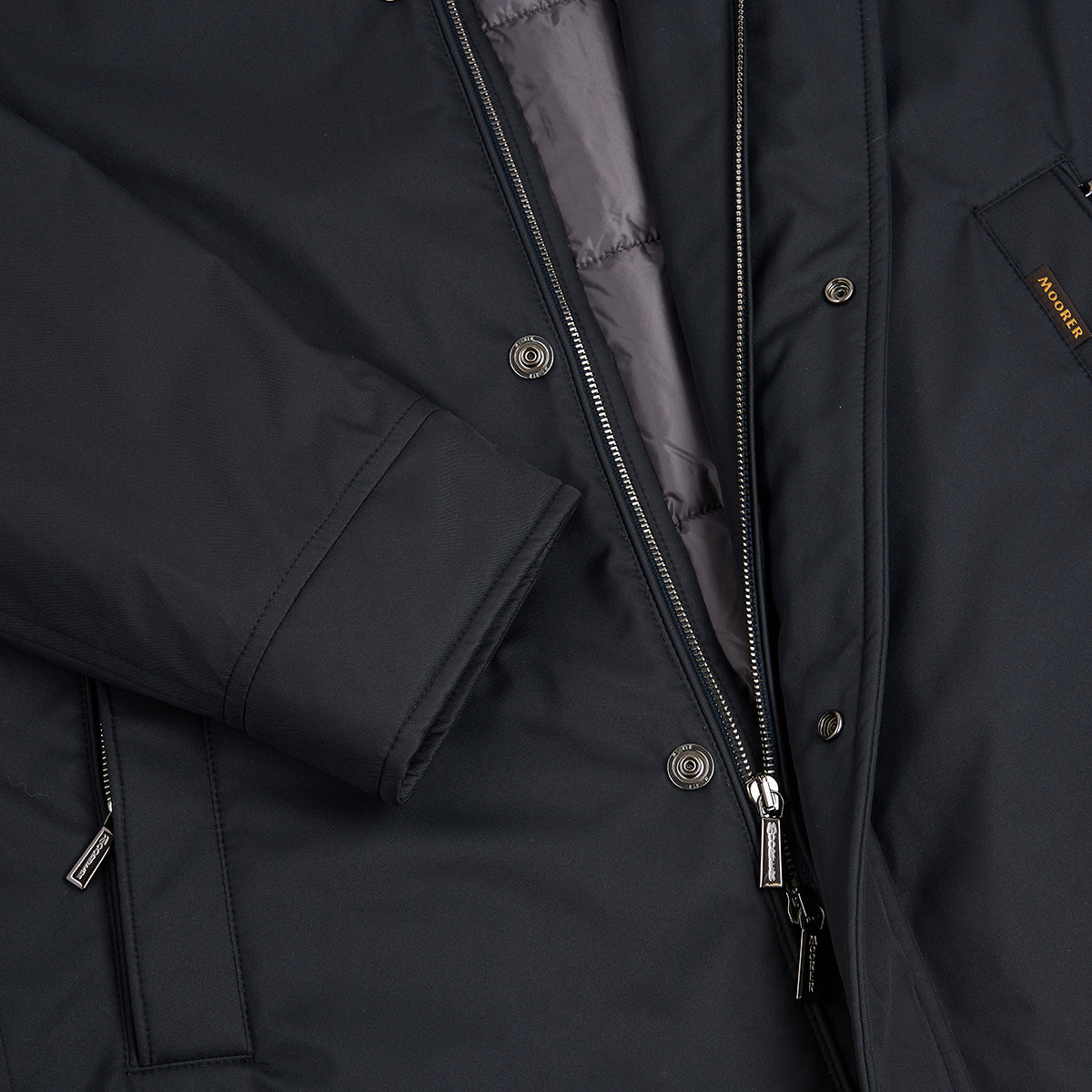 Navy Nylon Hooded Car Coat
