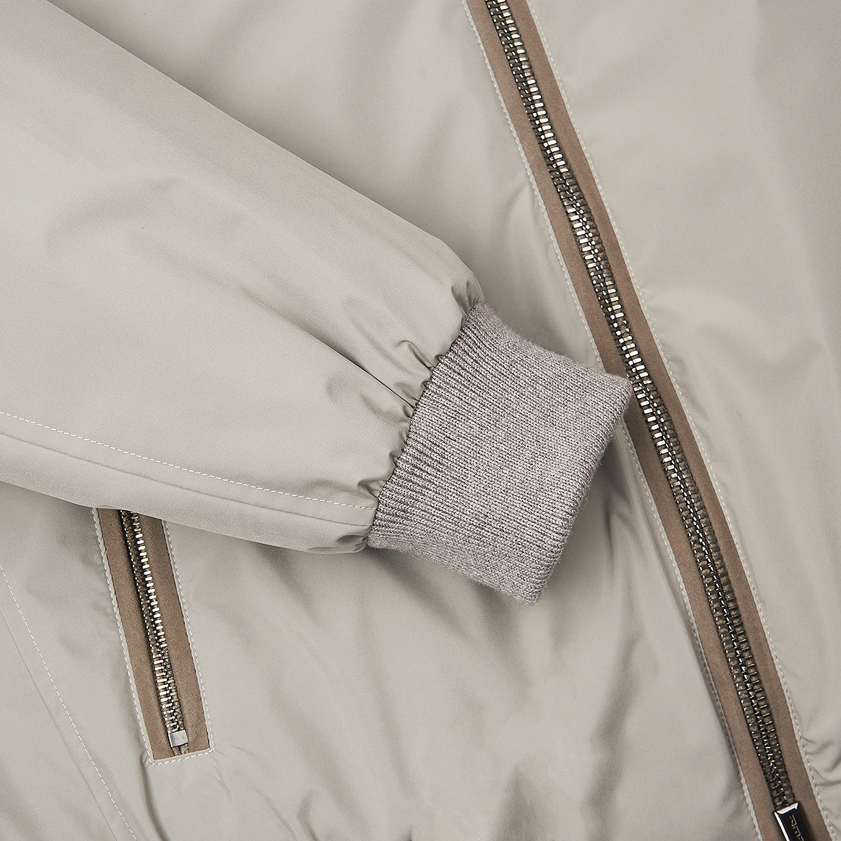 Marble Grey Nylon Down Padded Bellati Bouson