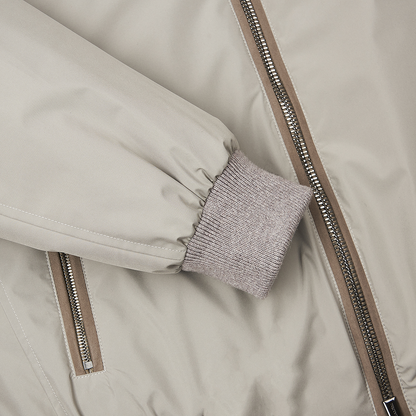 Marble Grey Nylon Down Padded Bellati Bouson
