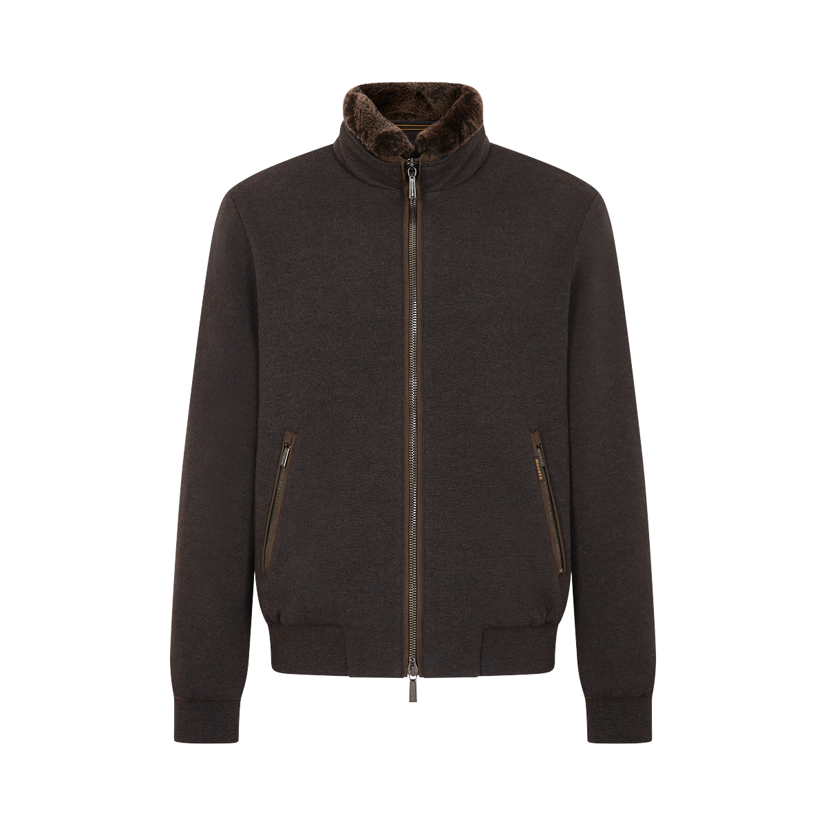 Brown Wool Cashmere Down Padded Bellati Bouson