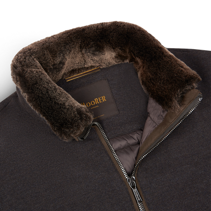 Brown Wool Cashmere Down Padded Bellati Bouson