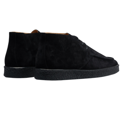 CQP Black Suede Leather Plana Boots Back