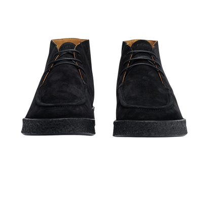 CQP Black Suede Leather Plana Boots Front