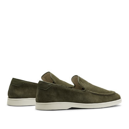 The CQP Juniper Green Suede Leather Debonair Slippers.