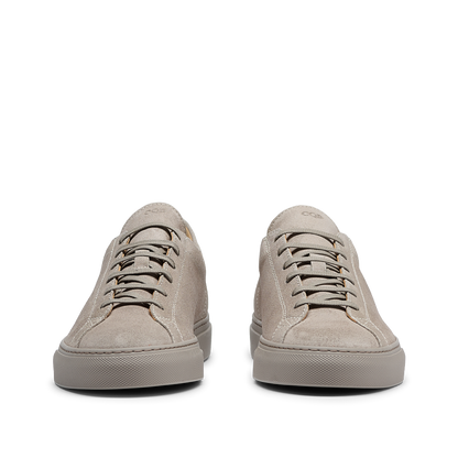 A pair of CQP Khaki Racquet Sr Sneakers in beige suede with a rubber sole.