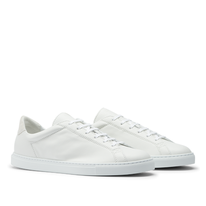 A pair of White Leather Racquet Sneakers by CQP.