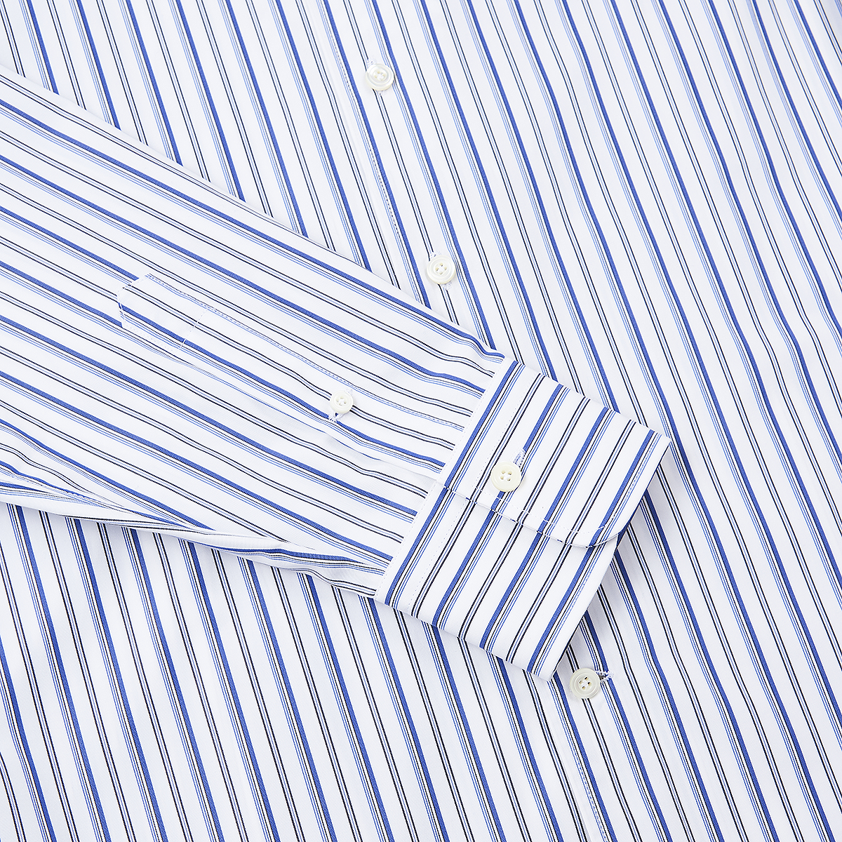 Blue Stripe Washed Cotton Casual Shirt