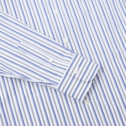 Blue Stripe Washed Cotton Casual Shirt