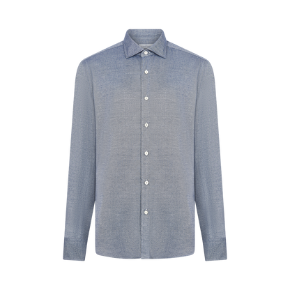 Blue Viscose Ultralight Flannel Casual Shirt