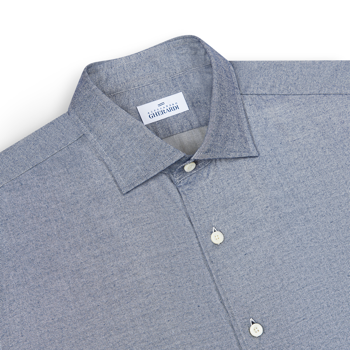 Blue Viscose Ultralight Flannel Casual Shirt