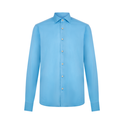 Light blue dress shirt on a white background