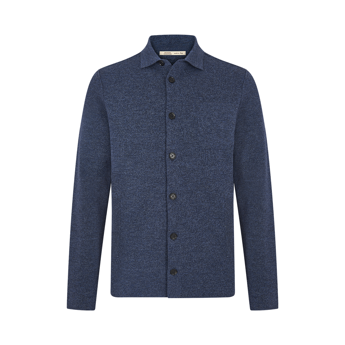Navy Milano Stitch Wool Overshirt